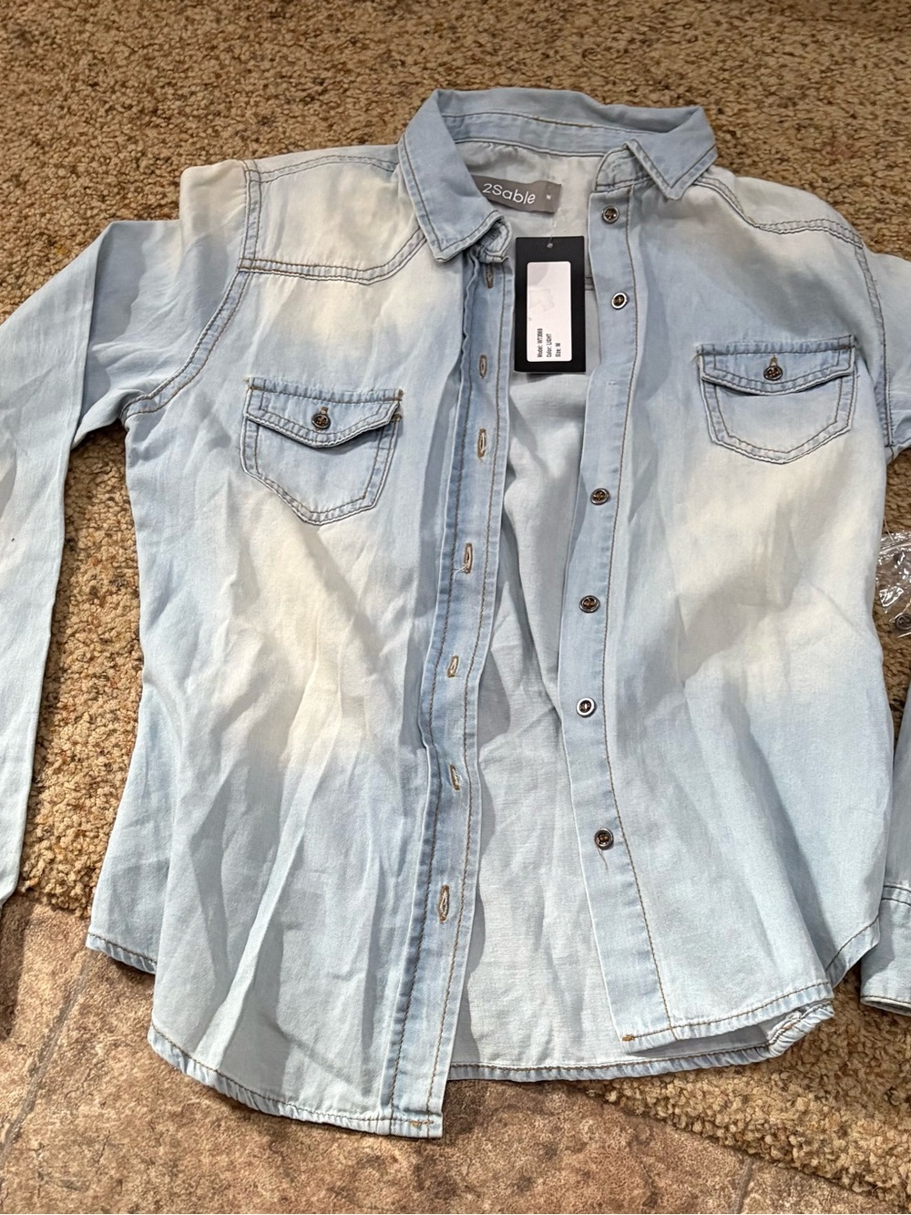 2Sable Light Wash Denim Shirt Jacket